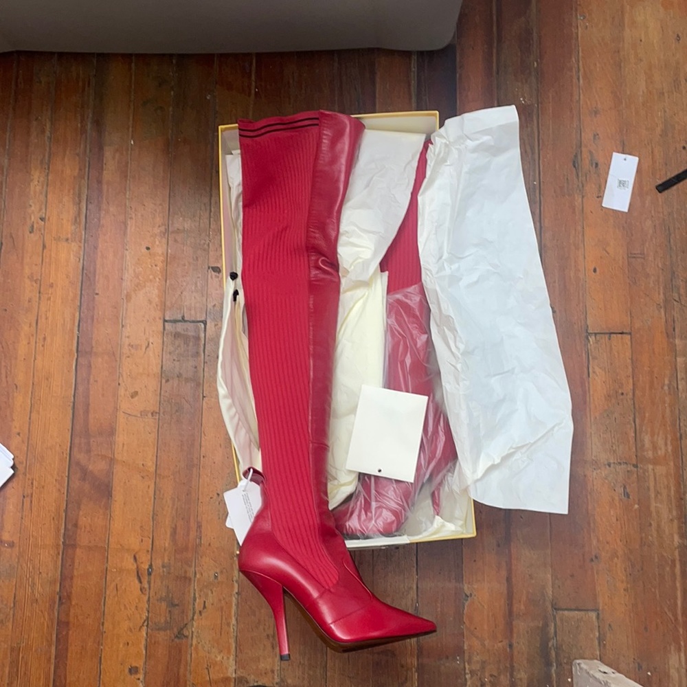 Over the knee FENDI sock boots